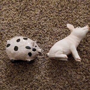 Ceramic Pig Figurines Set